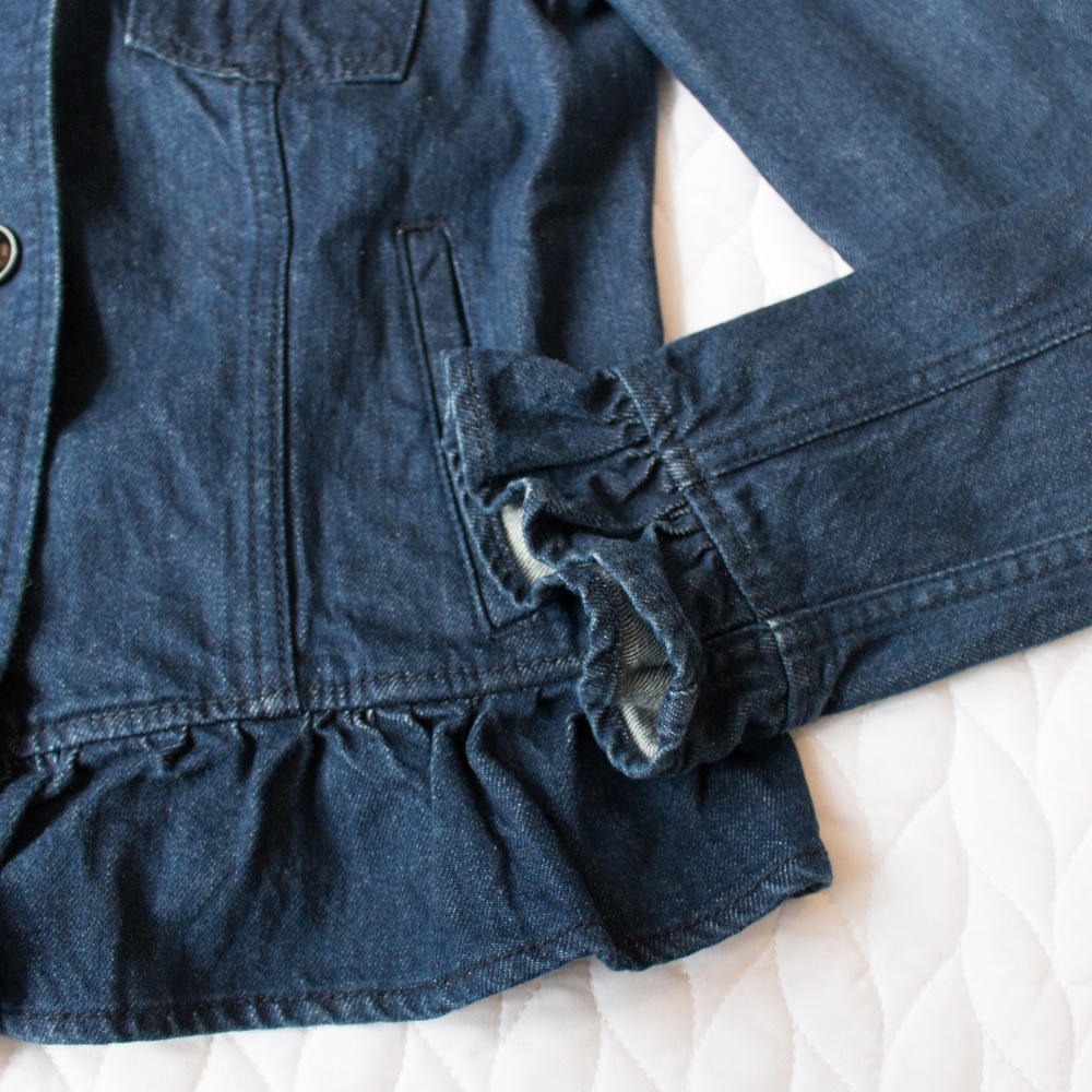 Banana Republic | Ruffle Peplum Denim Jean Jacket - Picture 4 of 6